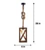 Symmetric Brown Solid Wood Single Hanging Light