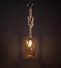 Symmetric Brown Solid Wood Single Hanging Light