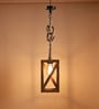Symmetric Brown Solid Wood Single Hanging Light