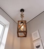 Symmetric Brown Solid Wood Single Hanging Light