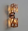 Symmetric Wooden Novelty Wall Light (Natural Wood)