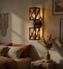 Symmetric Wooden Novelty Wall Light (Natural Wood)