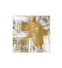 Symphony in Gold and White Glass Finish Square Wall Art