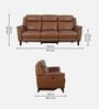 Symphony Leather 3 Seater Recliner Sofa in Brown Colour