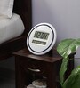 Synthetic Abstract Digital Wall & Table Clock In White
