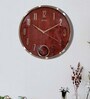 Maroon Synthetic Elegant Wall Clock