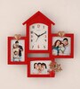 Red Plastic Family Modern Wall Clock