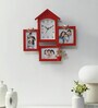 Red Plastic Family Modern Wall Clock