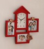 Red Plastic Family Modern Wall Clock