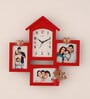 Red Plastic Family Modern Wall Clock