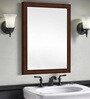 Synthetic Wood Rectangle Wall Mirror in Brown colour