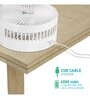 Syska FAN-5060L 3 Blades 160 mm High Speed Battery Backup Table Fans (White)