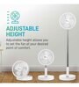 Syska FAN-5060L 3 Blades 160 mm High Speed Battery Backup Table Fans (White)