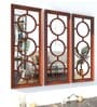 Sythetic Wood Rectangular Wall Mirror in Brown colour