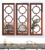 Sythetic Wood Rectangular Wall Mirror in Brown colour