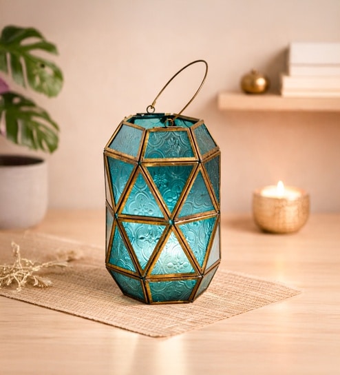 market 99 Blue Glossy Metal Hanging Tea Light Holder-picture-22