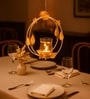 Golden Metal Lotus-Shaped Tea Light Holder