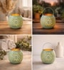 Turquoise Metal Tea Light Holder Set