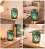 Blue Glossy Metal Hanging Tea Light Holder