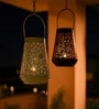 Black & Grey Metal Hanging Tea Light Holder