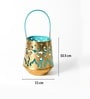 Blue Metal Leaf Tealight Holder