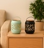 Black & Turquoise Metal Flower Vase