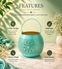 Turquoise Metal Tea Light Holder Set