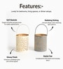 Grey & Off White Metal Round Hanging Tea Light Holder Set Of 2