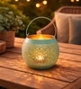 Turquoise Metal Tea Light Holder Set
