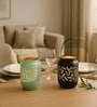 Black & Turquoise Metal Flower Vase