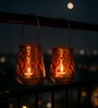 Red Metal Hanging Tealight Holder Set Of 2