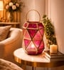 Pink Glossy Metal Tea Light Holder