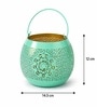 Turquoise Metal Tea Light Holder Set