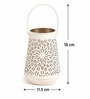 Grey & Off White Metal Tea Light Holder Set Of 2