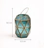 Blue Glossy Metal Hanging Tea Light Holder