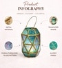 Blue Glossy Metal Hanging Tea Light Holder