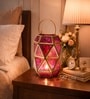 Pink Glossy Metal Tea Light Holder