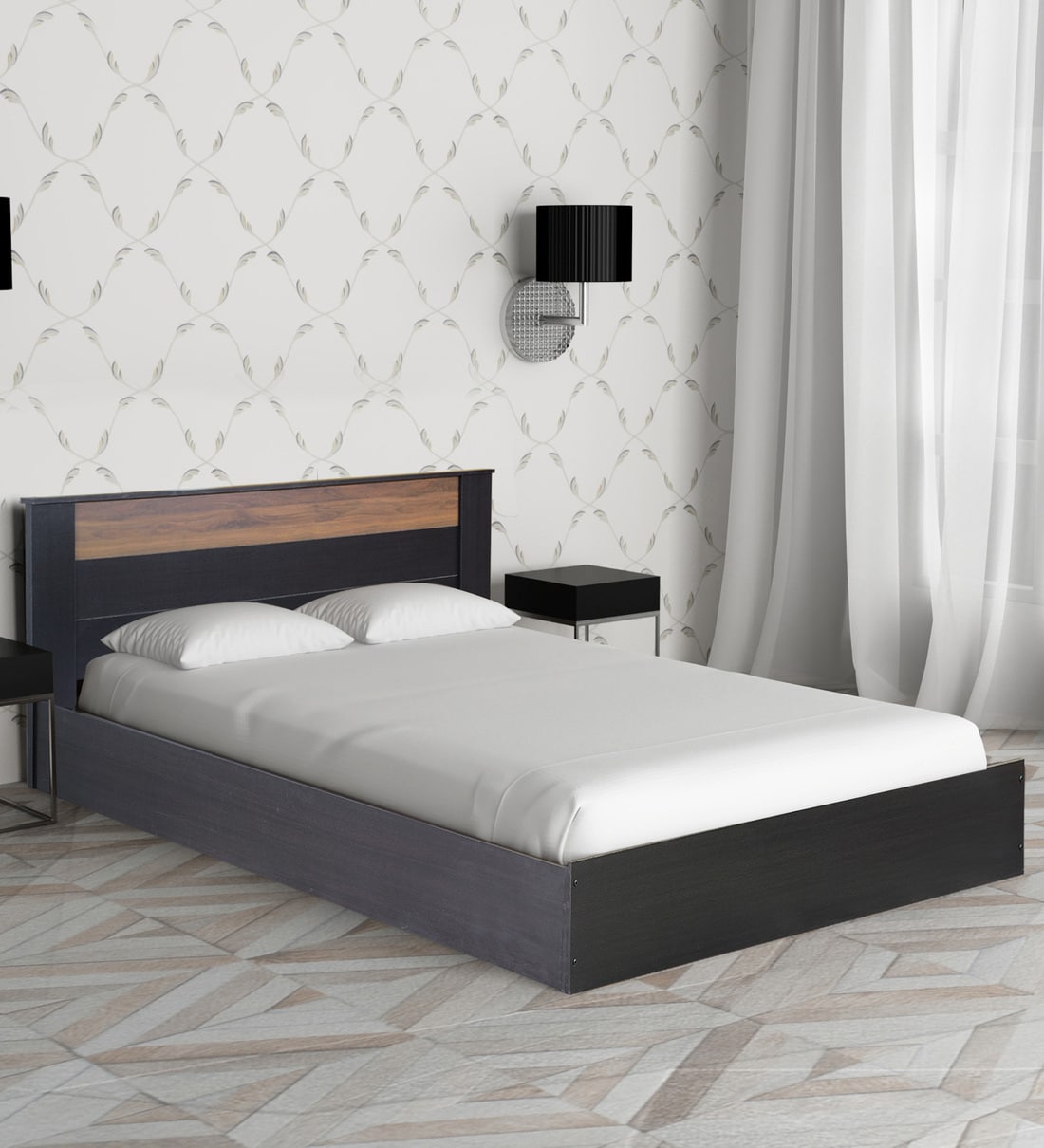 Buy Takai King Size Bed in Wenge Finish Mintwud by Pepperfry Online