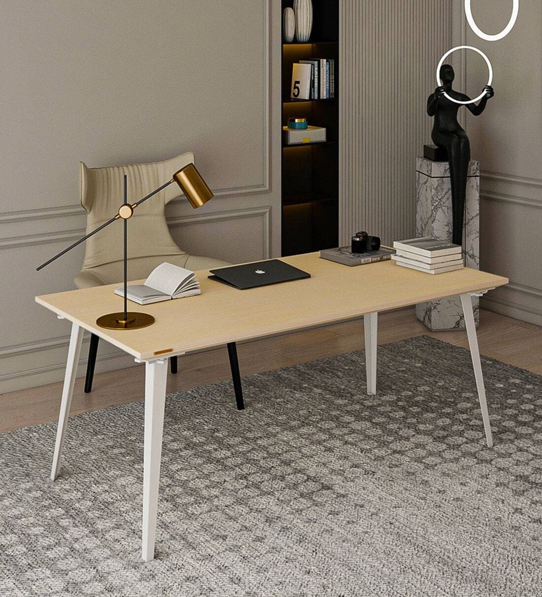 white veneer desk