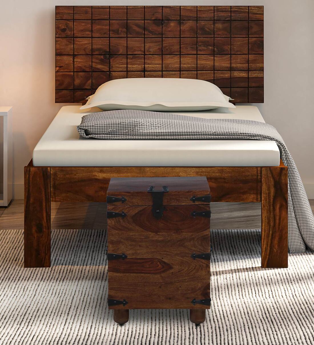 Buy Takhat Sheesham Wood Trunk in Provincial Teak Finish at 8 OFF by