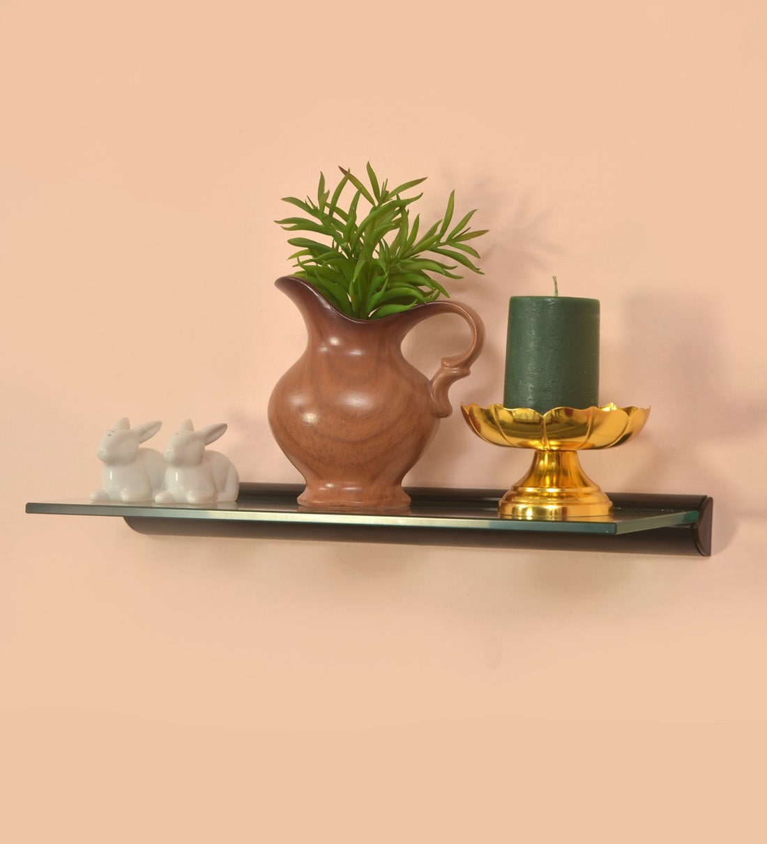 Buy Tasha Glass Wall Shelf In Black Color By Home Online Modern