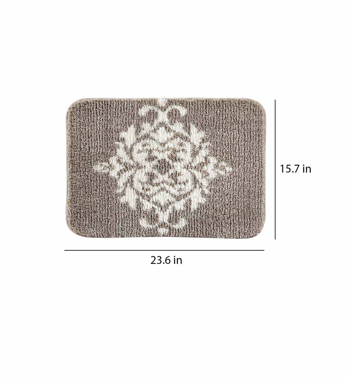 Buy Taupe Traditional Polyester AntiSkid Bathmat by Obsessions Online