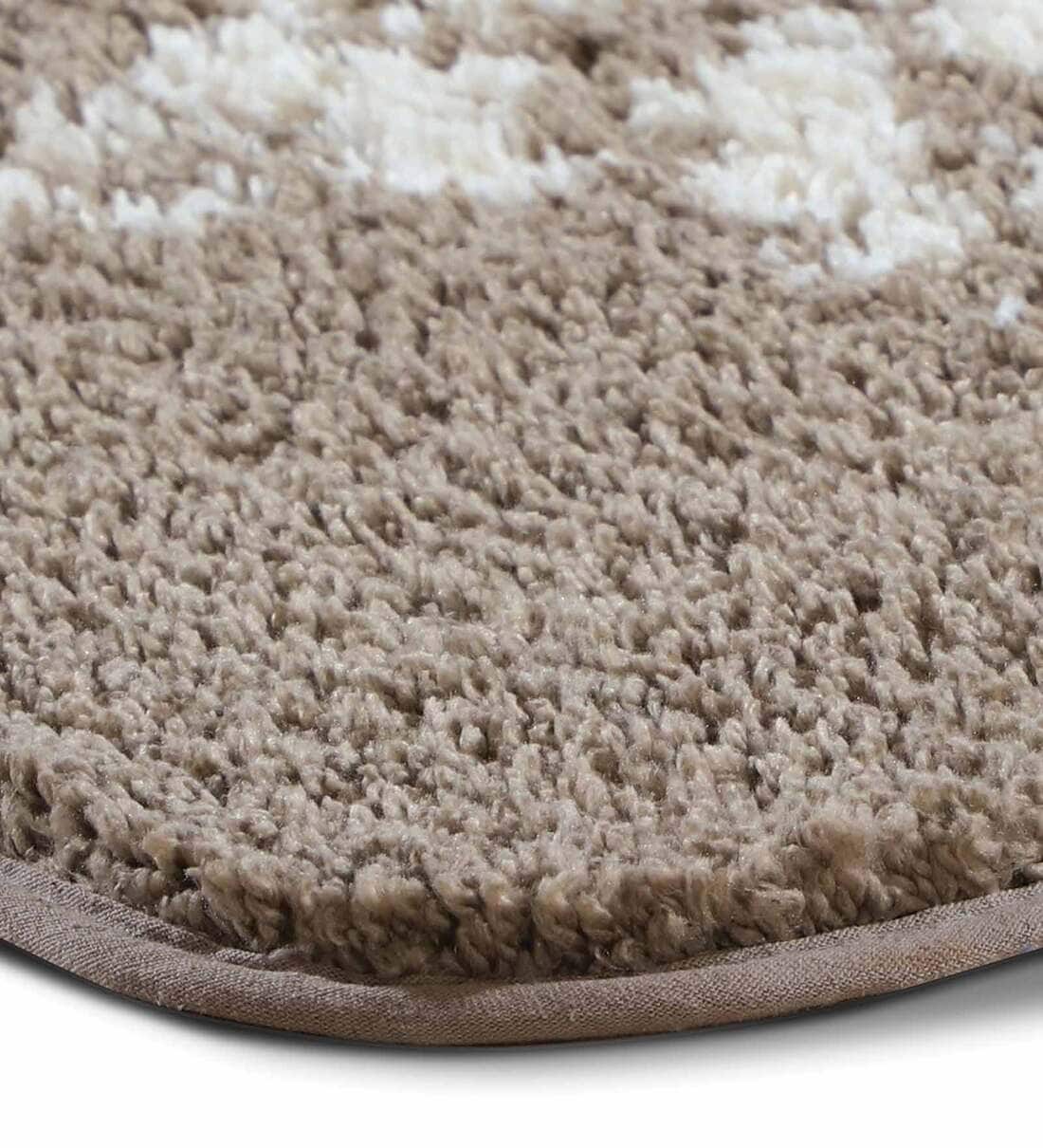 Buy Taupe Traditional Polyester AntiSkid Bathmat by Obsessions Online