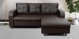 Tanaka Leatherette LHS Sectional Sofa (2 + Lounger) in Chocolate Brown Colour