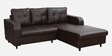 Tanaka Leatherette LHS Sectional Sofa (2 + Lounger) in Chocolate Brown Colour