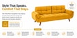Tarantino 3 Seater upholstered Convertible Sofa Cum Bed In Mustard Colour Tarantino 3 Seater upholstered Convertible Sofa Cum Bed In Mustard Colour