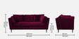 Tassel Fabric 3 Seater Sofa in Mulberry Colour