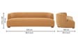 Tate 3 Seater Sofa In Velvet Toffee Fabric Tate 3 Seater Sofa In Velvet Toffee Fabric