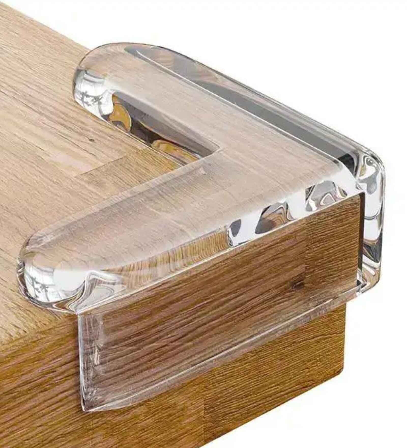 4 Pcs Table Edge Protectors Silicone Flexible Transparent Soft Table Corner Guards