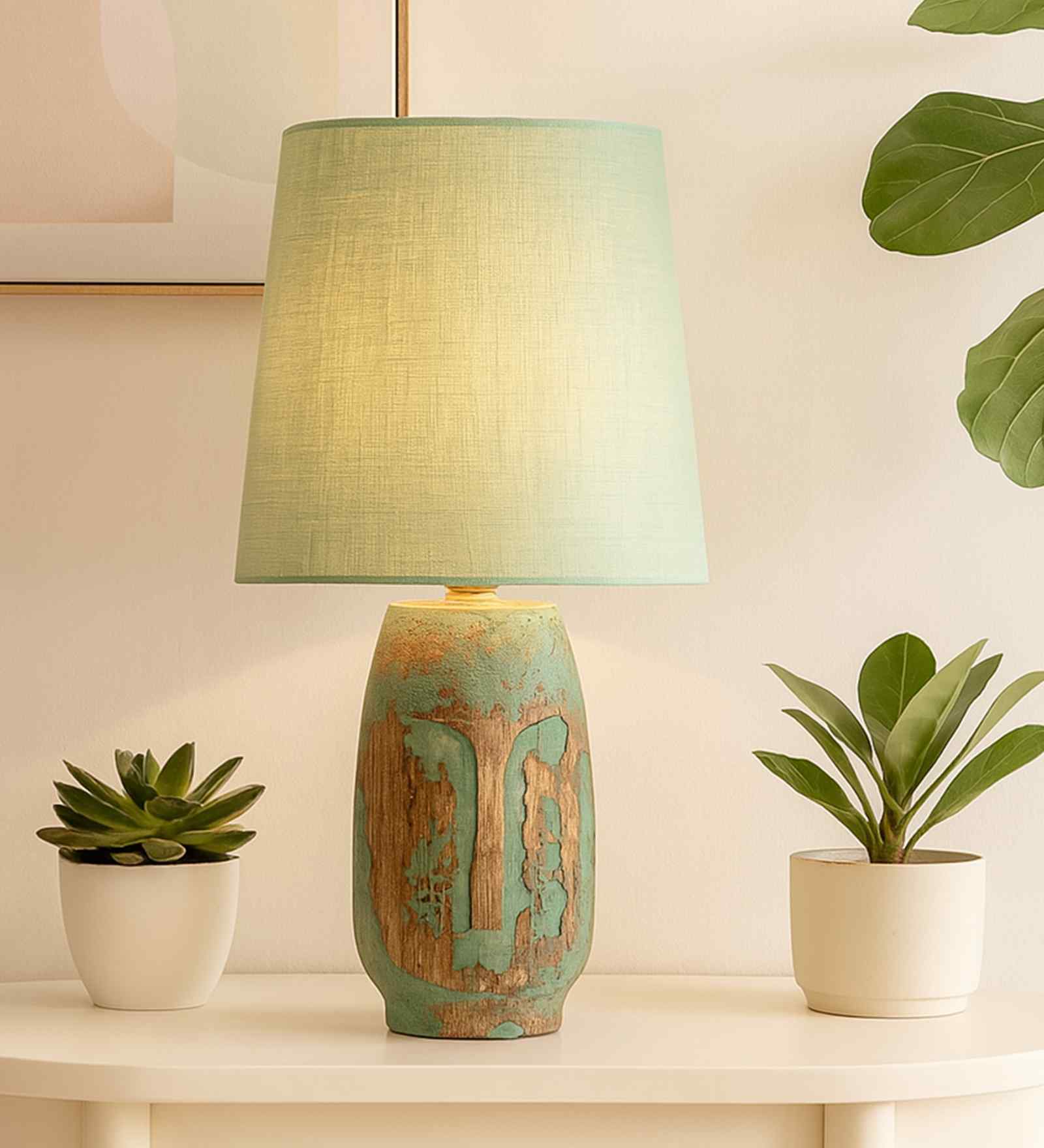 Table Lamp With Fabric Shade